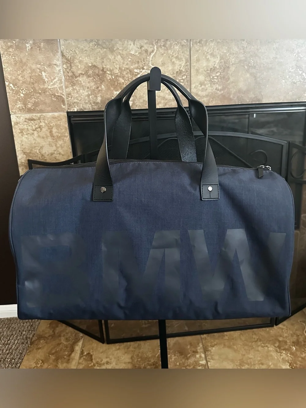 BMW Men's Carry on Crossbody Overnight Weekender Gym Duffel Bag. Rare & Unique.